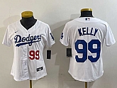 Women's Los Angeles Dodgers #99 Joe Kelly Number White Stitched Cool Base Nike Jersey,baseball caps,new era cap wholesale,wholesale hats
